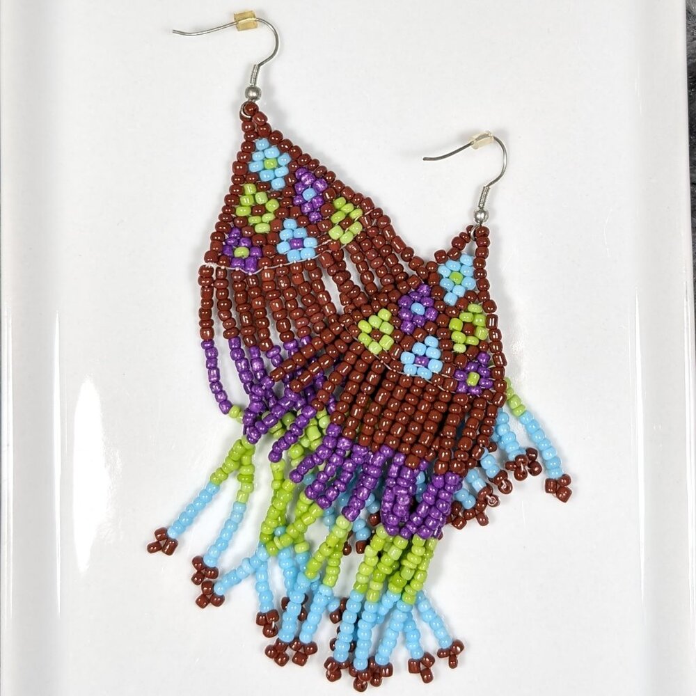 💎 Boho Beaded Chandelier Earrings - Multicolor 💎
